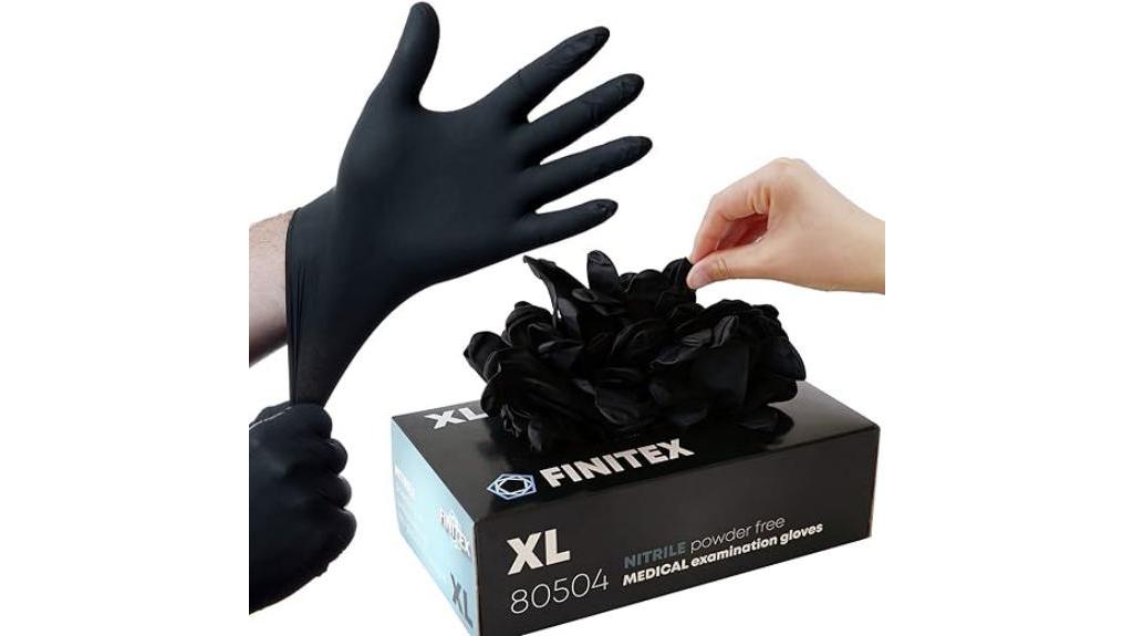 black nitrile gloves x large