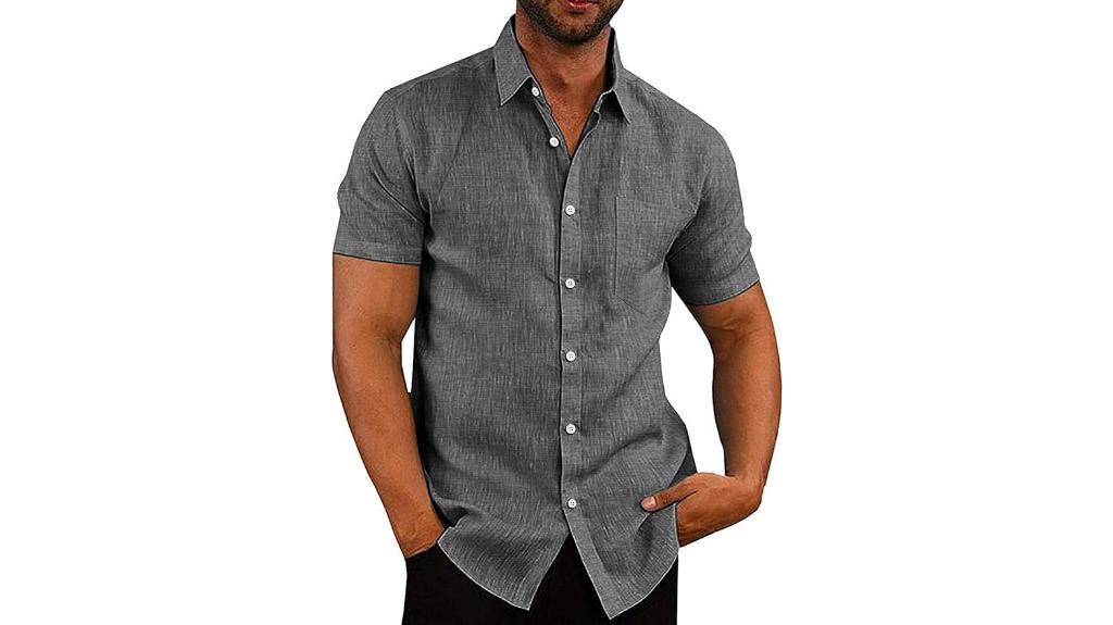 casual linen shirt men