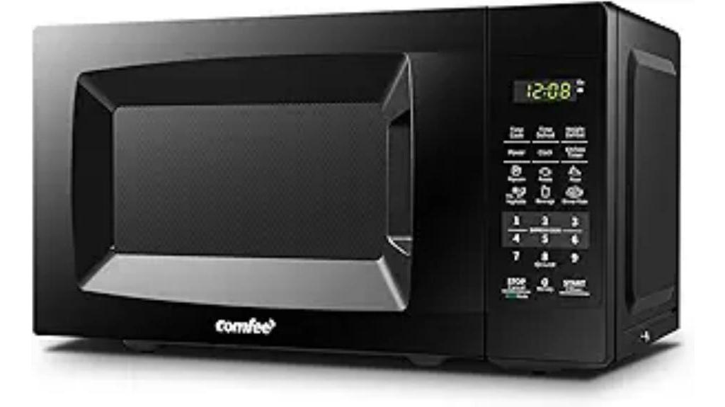 compact black microwave oven