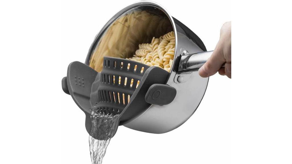 convenient clip on silicone colander