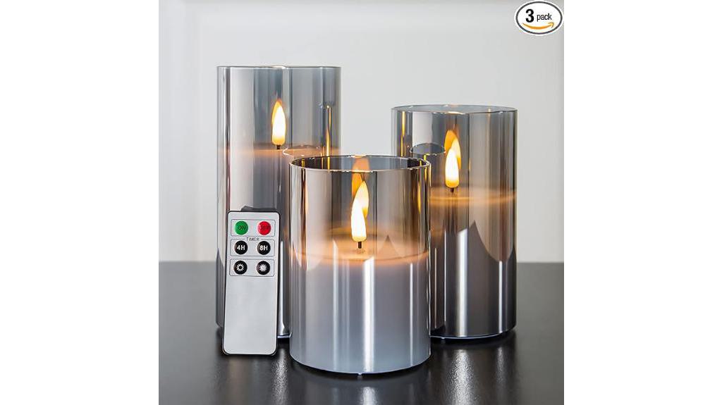 elegant silver grey candles