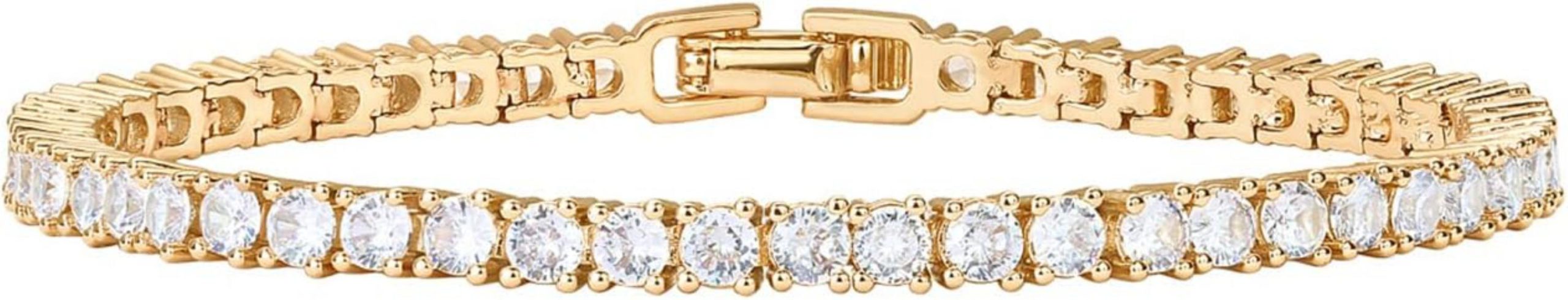 gold plated cz bracelet