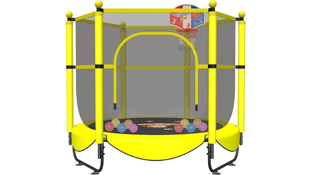 kids trampoline with hoop