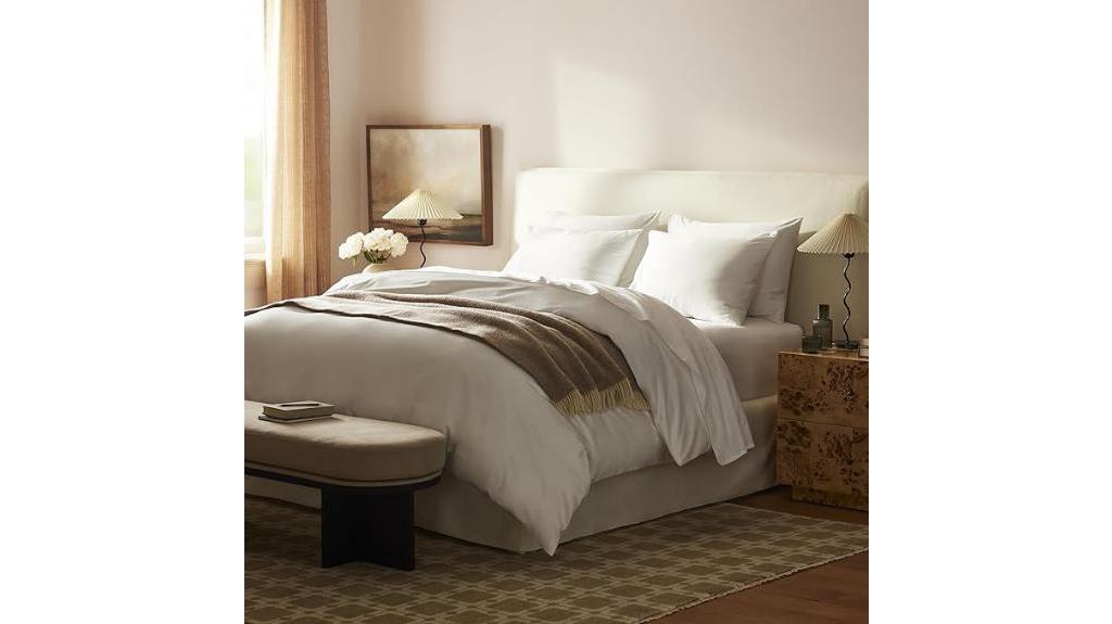 luxurious white sateen sheets