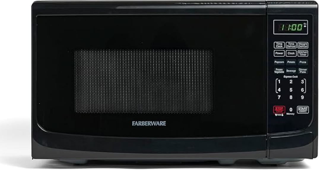 retro black microwave 700w