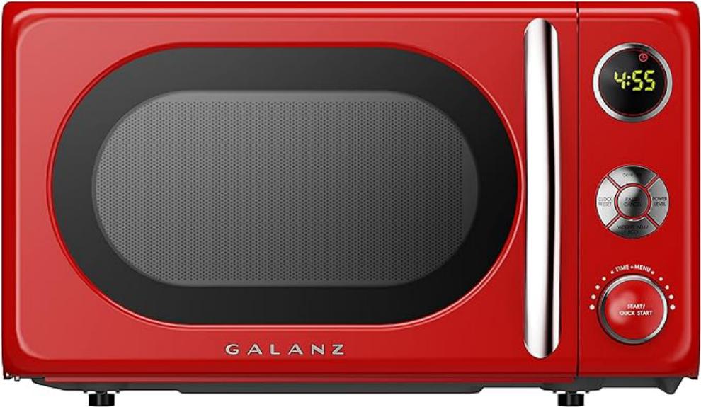 retro red microwave oven