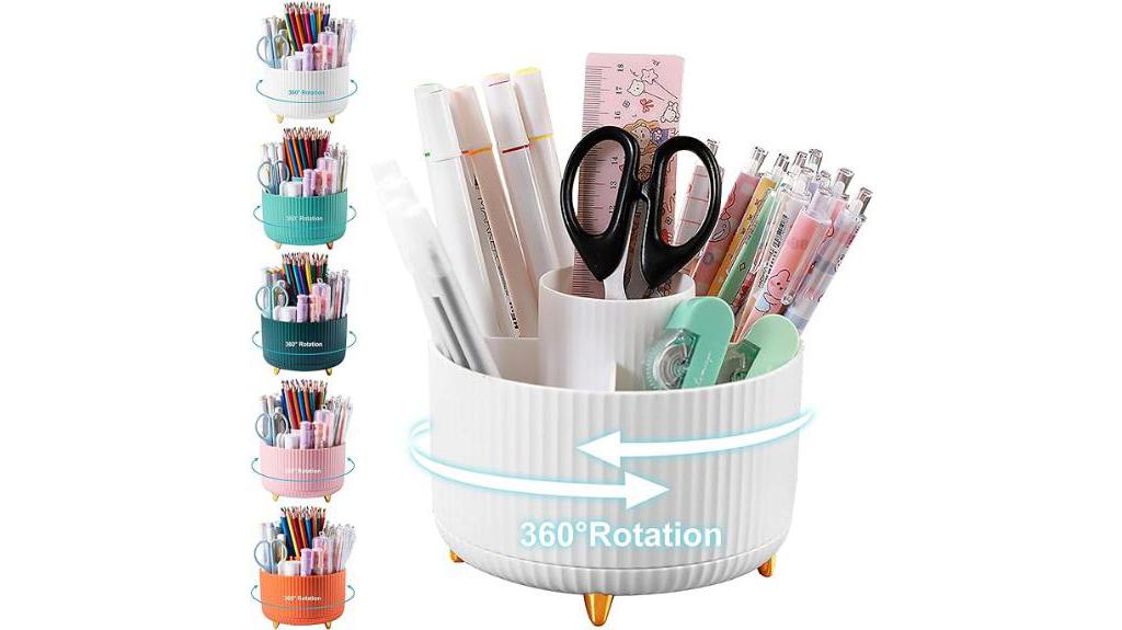 rotating desk organizer for pencils