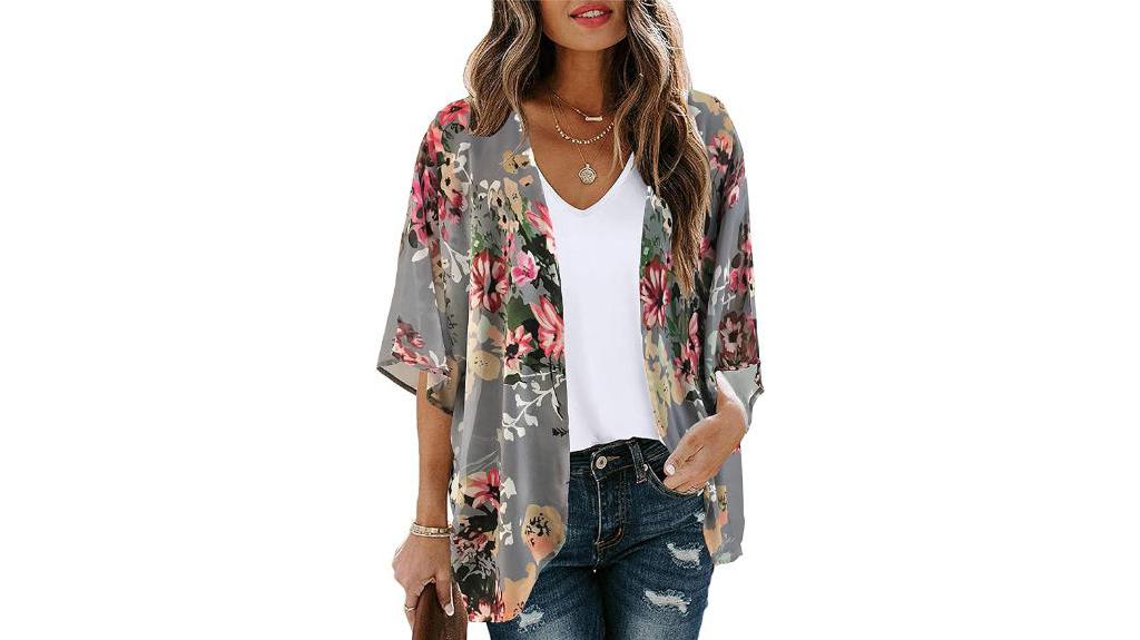 stylish floral kimono cardigan